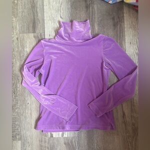 Vintage SNO SKINS Lavender pastel Velvet Turtleneck